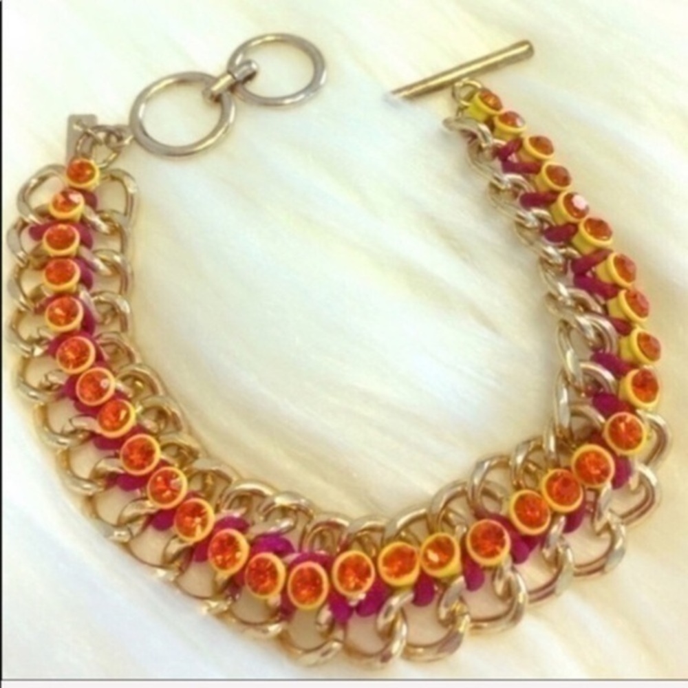 Cookie Lee Raspberry, Lemon & Orange Gold Bracelet Toggle Closure